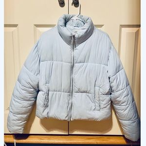 Urban Outfitters Light Blue Puffer Coat 
